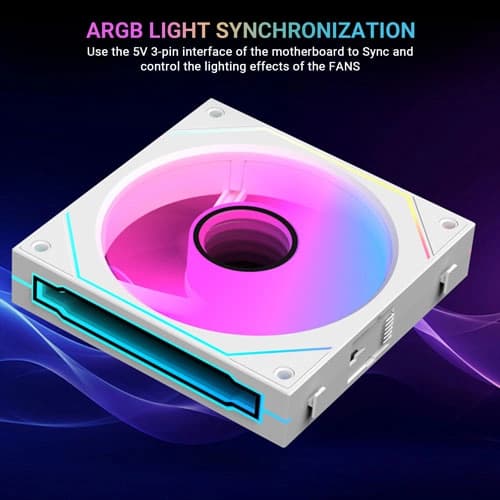 Ant Esports Stackerflow ARGB 120mm 3-in-1 Cabinet Fan (White)
